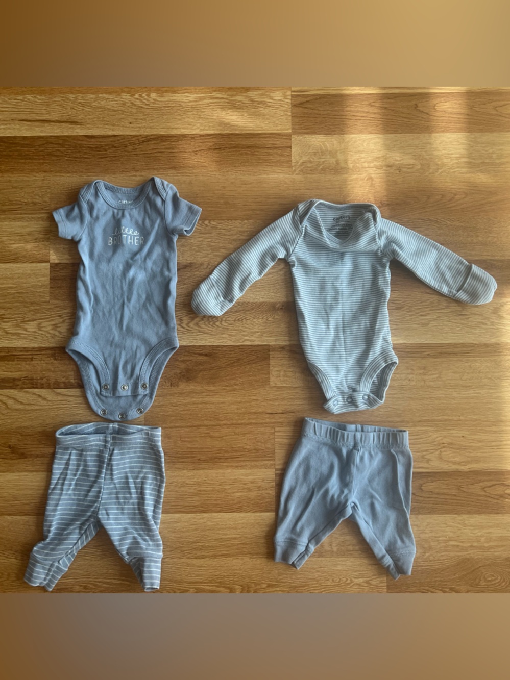 Carter's Light Blue Baby Bodysuits and Pants Set